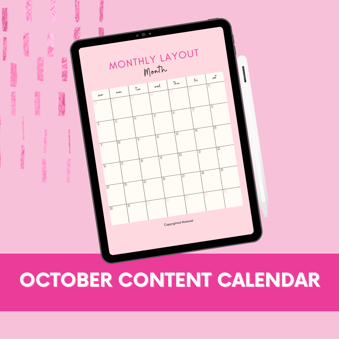 Digital Content Calendar - OCTOBER 2023