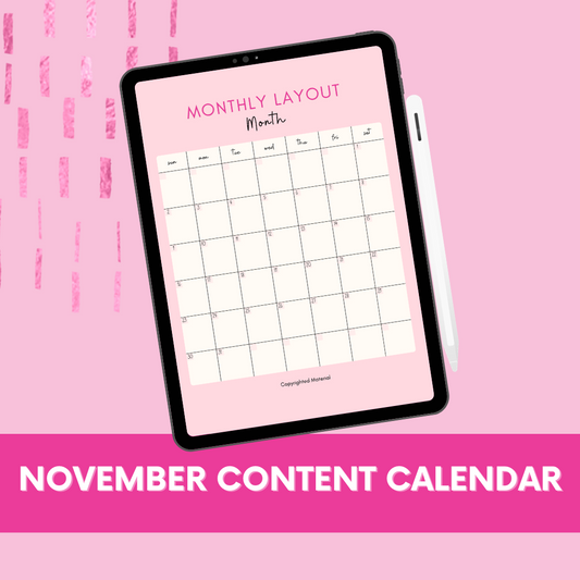 Digital Content Calendar - NOVEMBER 2023