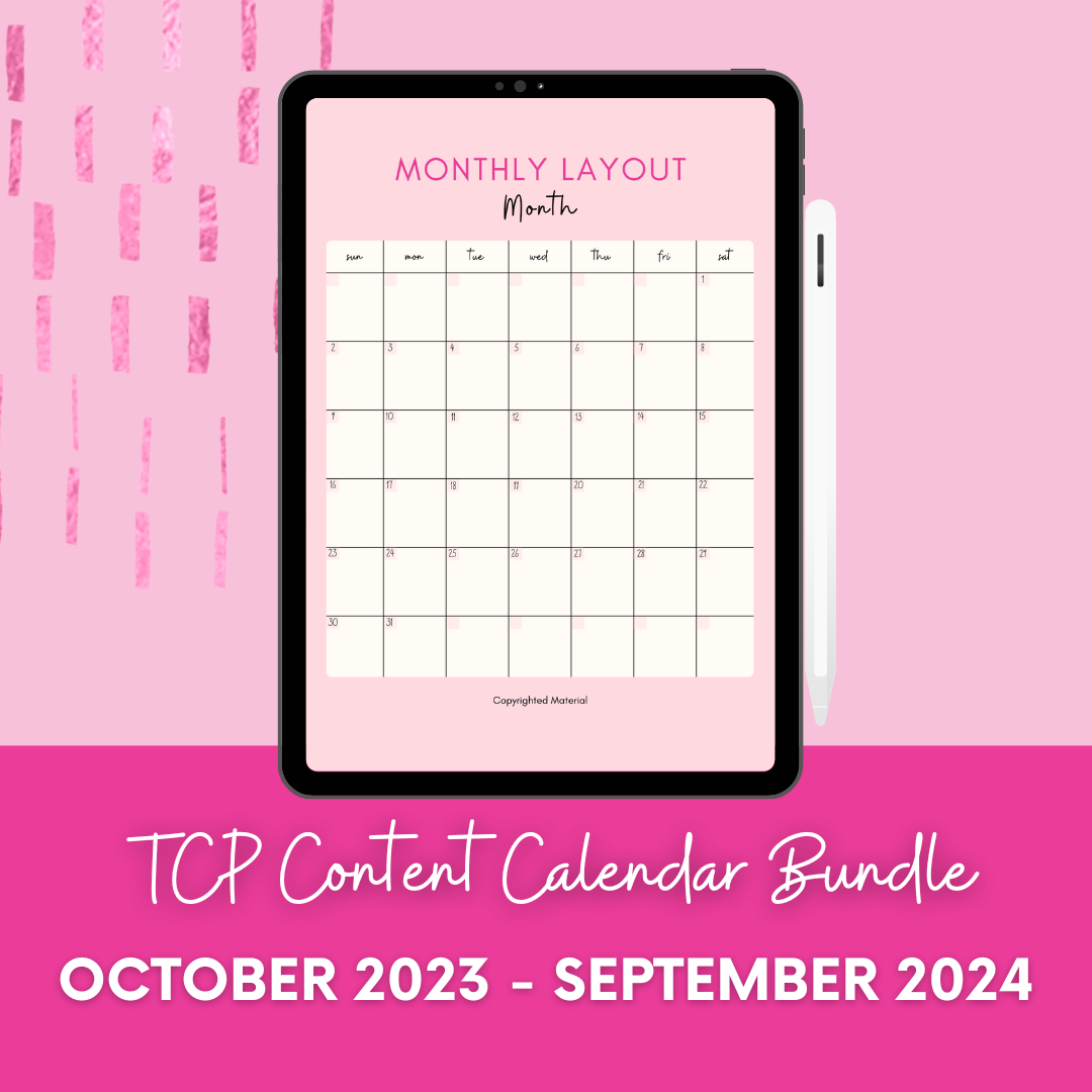 TCP Content Calendar Bundle (October 2023 - September 2024)