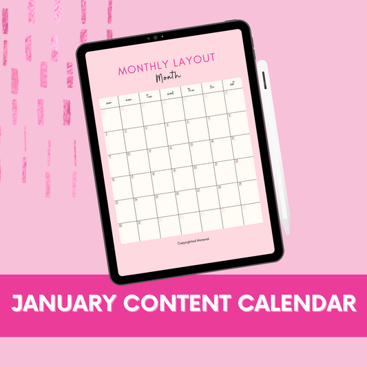 Digital Content Calendar - JANUARY 2024