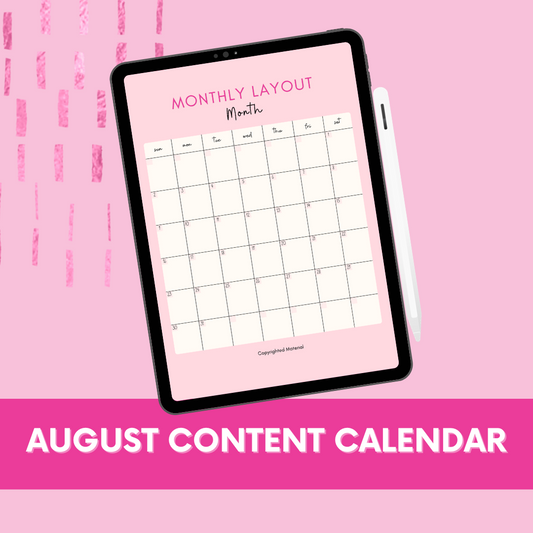 Digital Content Calendar - AUGUST 2024